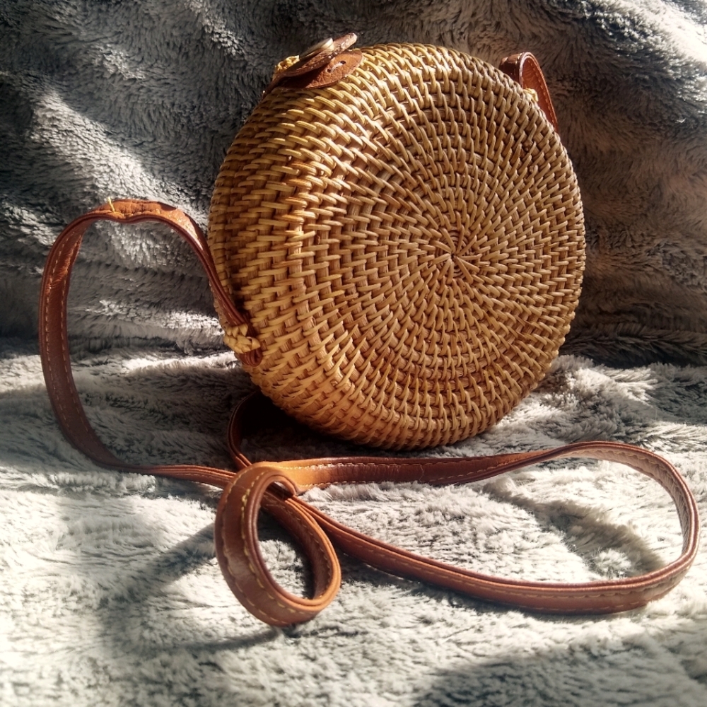 Summer & Rose Rattan Kristine Straw Crossbody
